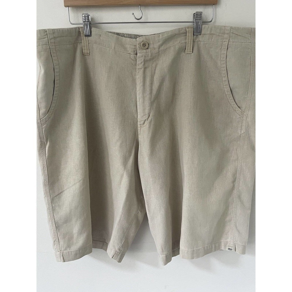 Honoluau Mens Linen Beige Surf Co Casual Size 40” Lightweight Breathable Shorts